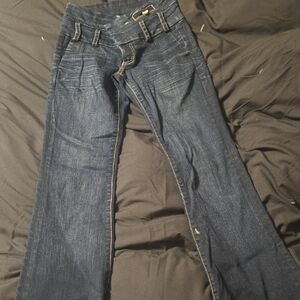 See Thru Soul Dark Blue Flare Jeans